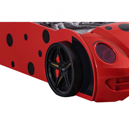 Paturi Copii Masini - Pat pentru copii masina VOSVOS ECO, cu faruri, lumini led, 90x190 cm - ExpoMob