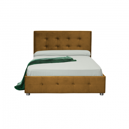 Pat tapitat LUXOR, 140x200 cm, cu sezut rabatabil, spatiu depozitare - ExpoMob [1]