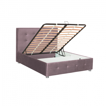 Pat tapitat LUXOR, 140x200 cm, cu sezut rabatabil, spatiu depozitare - ExpoMob [2]