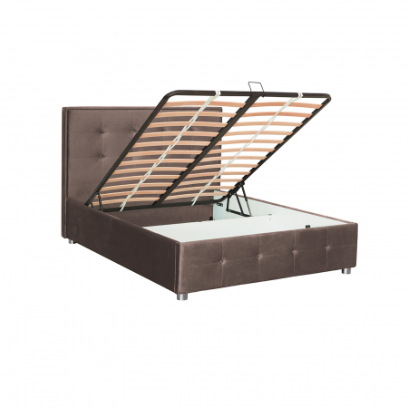 Paturi Tapițate - Pat tapitat LUXOR, 180x200 cm, cu sezut rabatabil, spatiu depozitare - ExpoMob