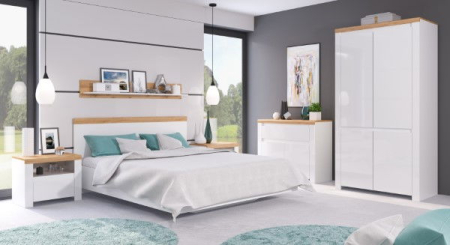 Raft suspendat VIGO, alb + stejar wotan, 150x20x21 cm [6]