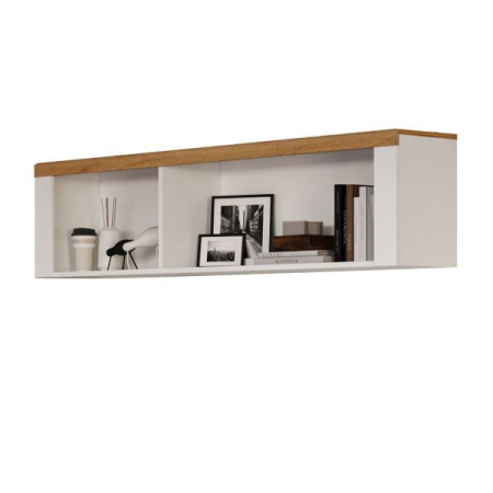 Rafturi - Raft suspendat VIGO, alb + stejar wotan, 156x32x40 cm