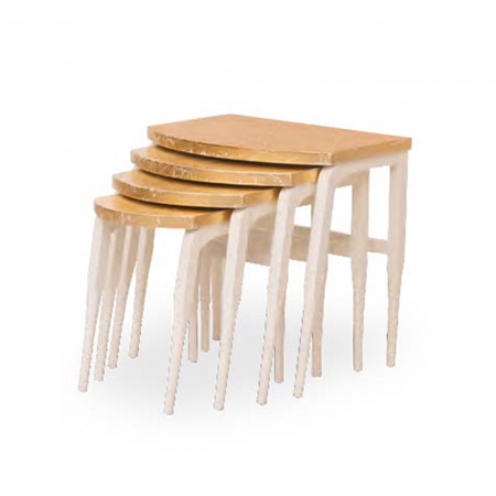 Masute Cafea - Set 4 masute cafea GRS 2219, maro deschis, 60x41x51 cm - ExpoMob