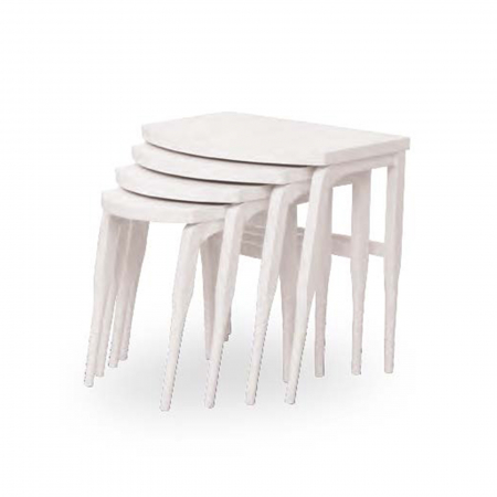 Masute Cafea - Set 4 masute cafea GRS 2227, alb, 60x41x51 cm - ExpoMob