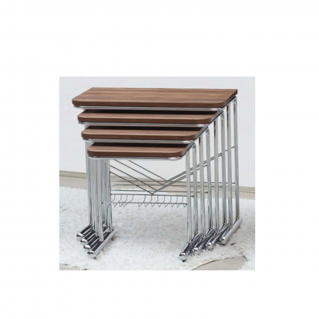 Masute Cafea - Set 4 masute cafea GRS 2267, maro, 61x34x60 cm - ExpoMob