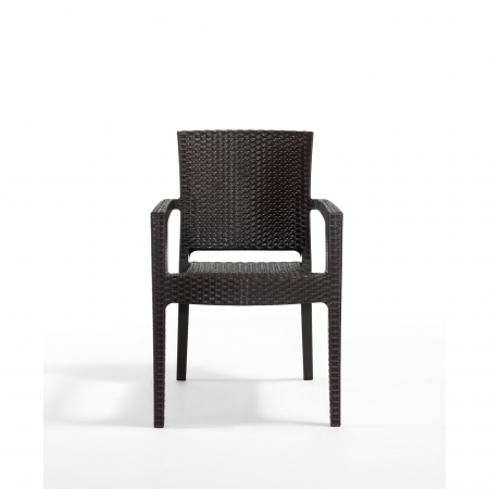 Scaune Terasă - Set 6 scaune gradina PARIS, model ratan, maro, 62x58x88 cm - ExpoMob