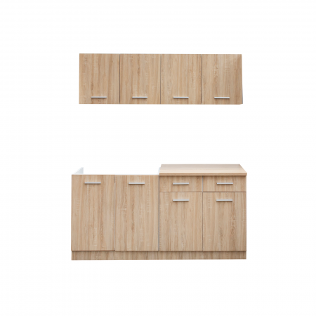 Set bucatarie CORINNE, L 160, 4 corpuri, blat PAL, corp alb, fronturi sonoma