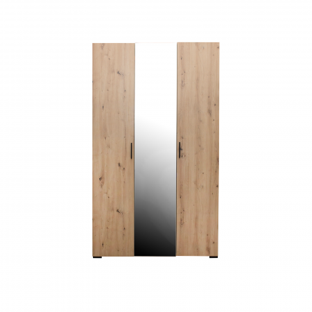 Dormitoare - Set dormitor ECONO, 5 piese, pat 160x200 cm, dulap 3 usi, comoda, 2 noptiere, artisan + gri antracit - ExpoMob