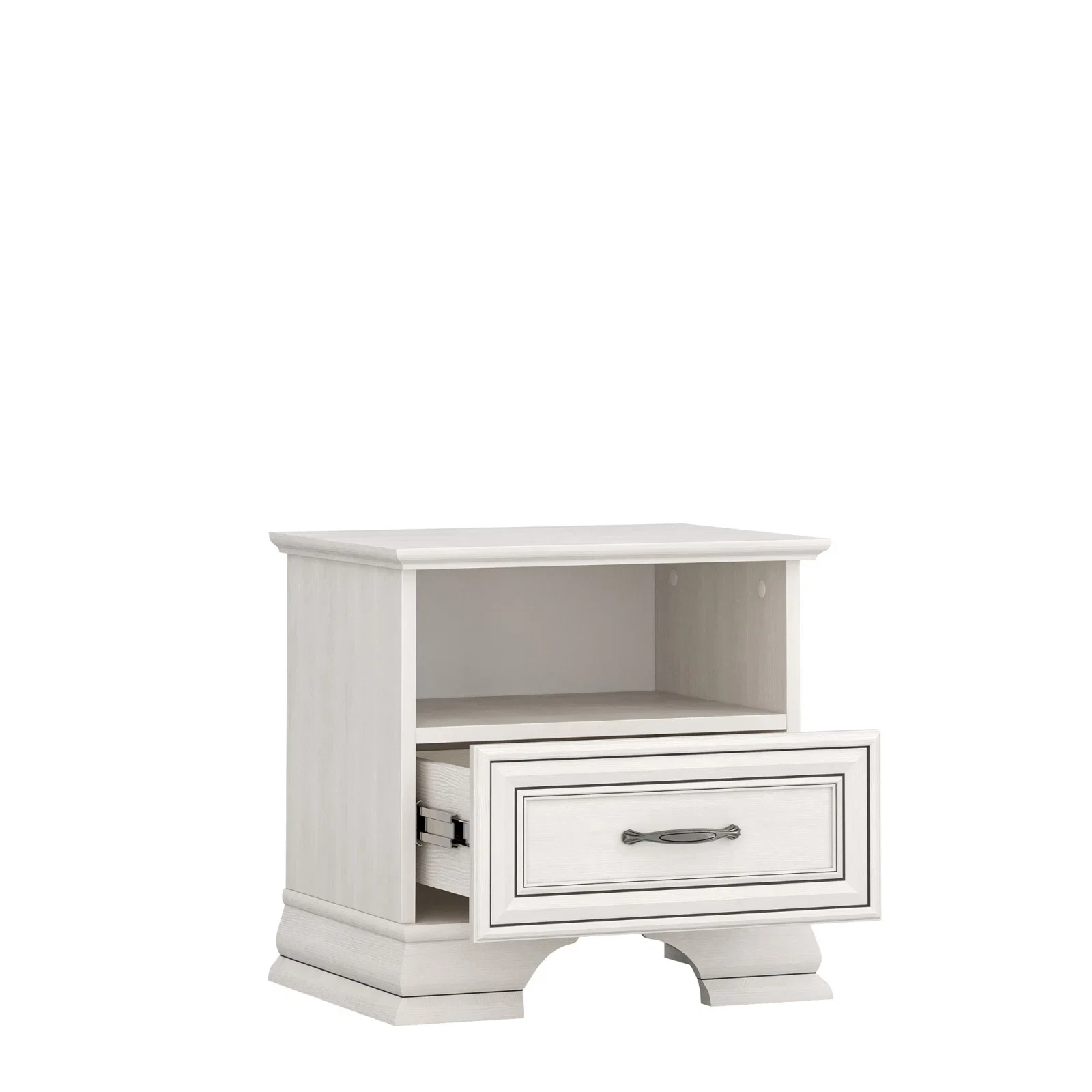 Set dormitor TIFFANY II, 5 piese, pat 160x200 cm, dulap 3 usi si 4 sertare, comoda, 2 noptiere, crem fineline [8]