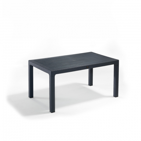 Seturi Masa si Scaune Gradina - Set gradina cu masa CLASSI 90x150 cm + 6 scaune ELEGANCE 62x57x88 cm, model ratan, antracit - ExpoMob