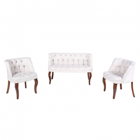 Set Canapea si Fotolii - Set WOODEN 2-1-1, canapea fixa 2 locuri, 2 fotolii fixe - ExpoMob