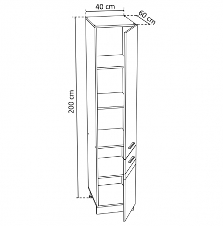 Corpuri Bucatarie - Soldat 40 YANA, 2 usi, corp alb, 40x60x200 cm - ExpoMob