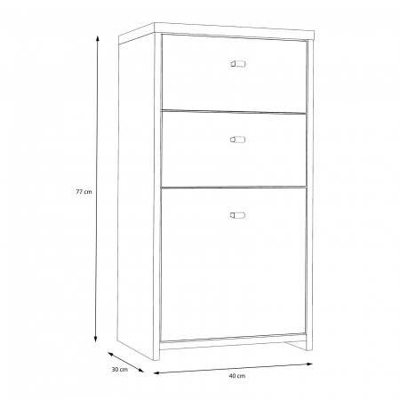 Comoda BEST CHEST SQNK211, 1 usa, 2 sertare, 40x77x29 cm - ExpoMob [4]