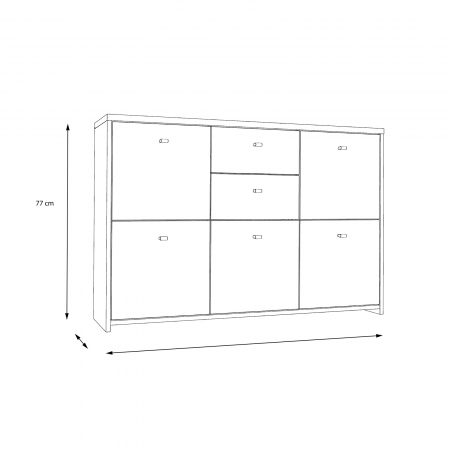 Comoda BEST CHEST SQNK233, 5 usi, 2 sertare, 113x77x29cm, - ExpoMob [7]