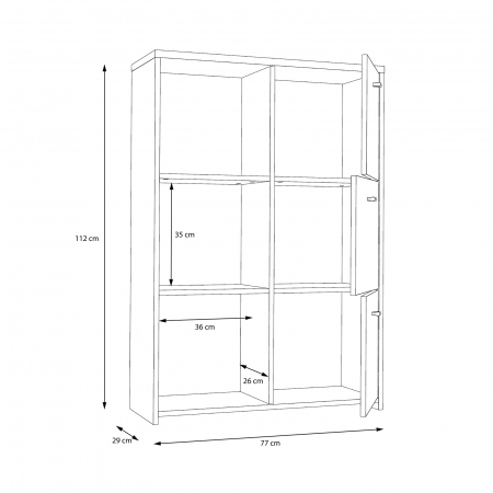 Comoda BEST CHEST SQNK321, 6 usi, 77x112x29 cm - ExpoMob [8]
