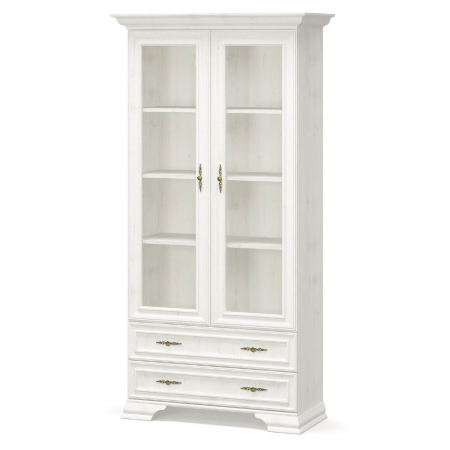 Vitrine - Vitrina IRYS, 2 usi, 2 sertare, geam, pin anderson, 100,9x43x197,6 cm