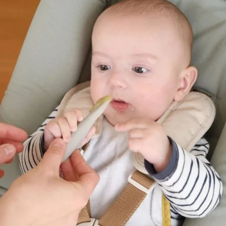 Set 2 lingurite silicon Beaba Sage Green/Velvet Grey [3]