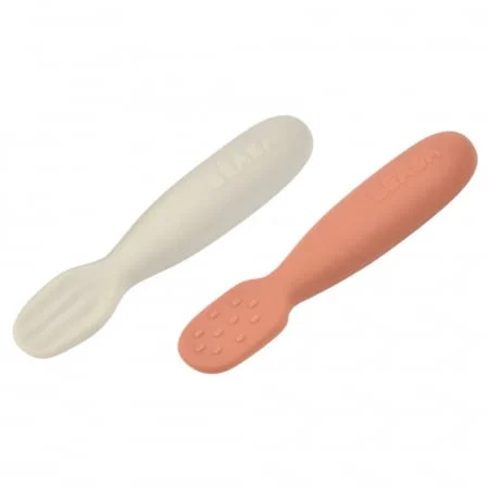 Set 2 lingurite silicon Beaba Terracotta/Velvet Grey [2]