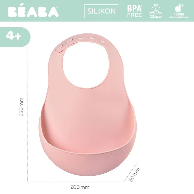 Baveta silicon Beaba Old Pink [4]