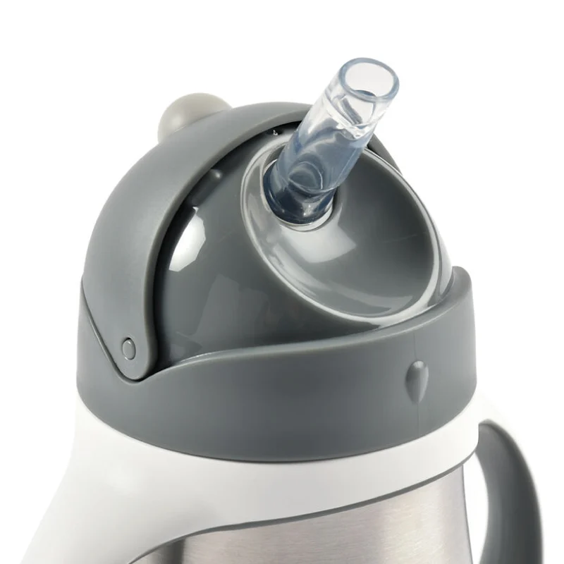 Cana inox cu pai Beaba 250ml  - Mineral Grey [2]