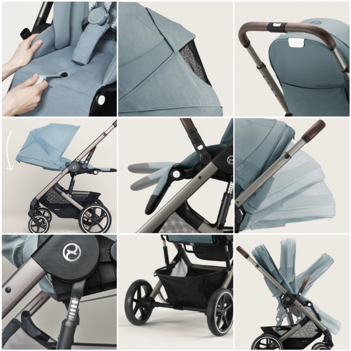 Carucior Cybex Balios S Lux 2 in 1 Taupe/Sky Blue [8]