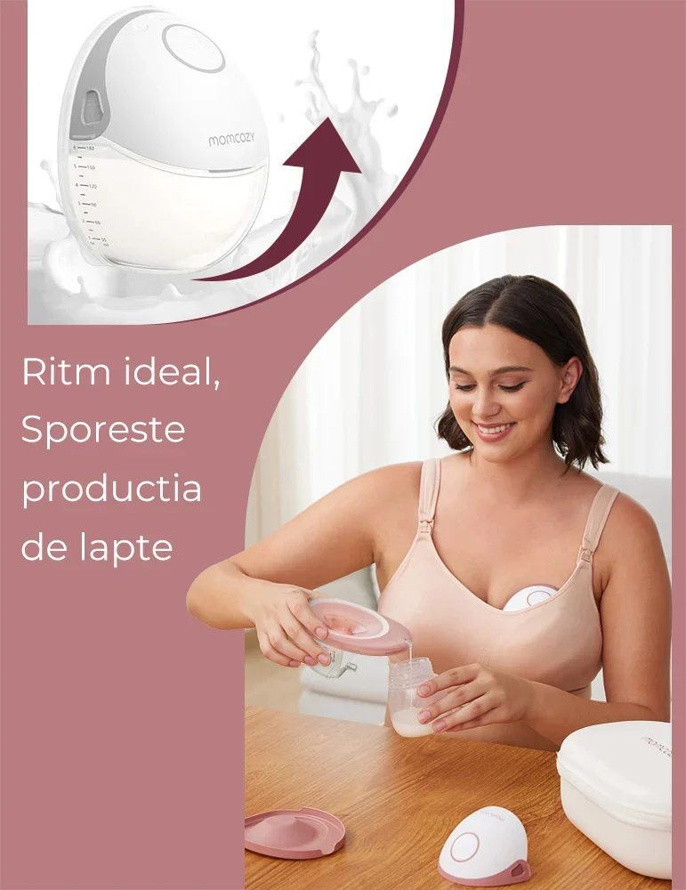 Pompa de sân Momcozy Hands-Free M6 Red [5]