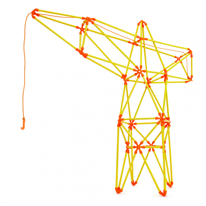 Jucarie din bambus Flexistix - Macara pivotanta (94 piese)