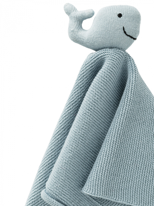Jucărie doudou Whale blue, din bumbac organic [2]