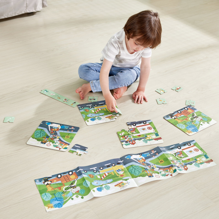 Puzzle pentru copii Vehicule de salvare (4 in 1) si joc storytelling [4]