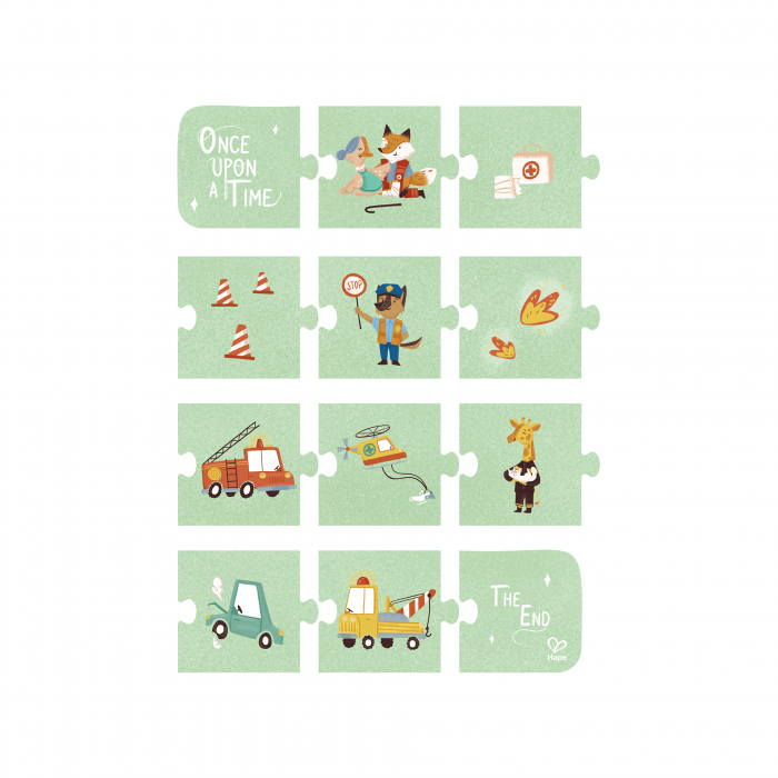 Puzzle pentru copii Vehicule de salvare (4 in 1) si joc storytelling [6]