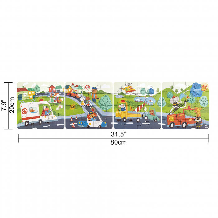 Puzzle pentru copii Vehicule de salvare (4 in 1) si joc storytelling [3]