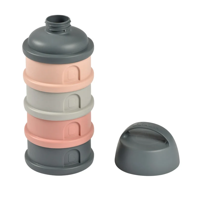 Recipient lapte praf 4 compartimente Beaba Mineral Grey/Pink [2]
