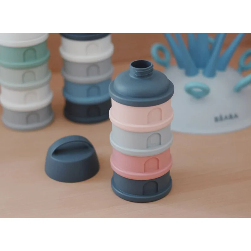 Recipient lapte praf 4 compartimente Beaba Mineral Grey/Pink [4]