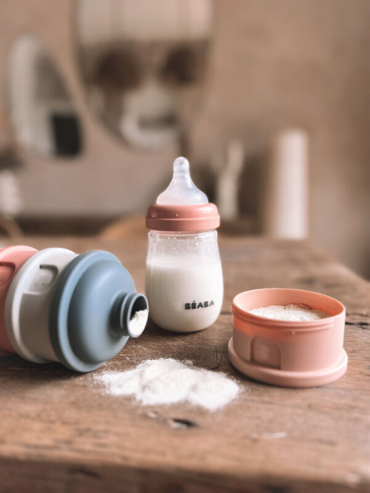 Recipient lapte praf 4 compartimente Beaba Mineral Grey/Pink [3]