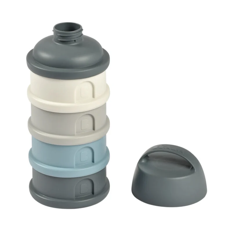 Recipient lapte praf 4 compartimente Beaba Mineral Grey/Blue [2]