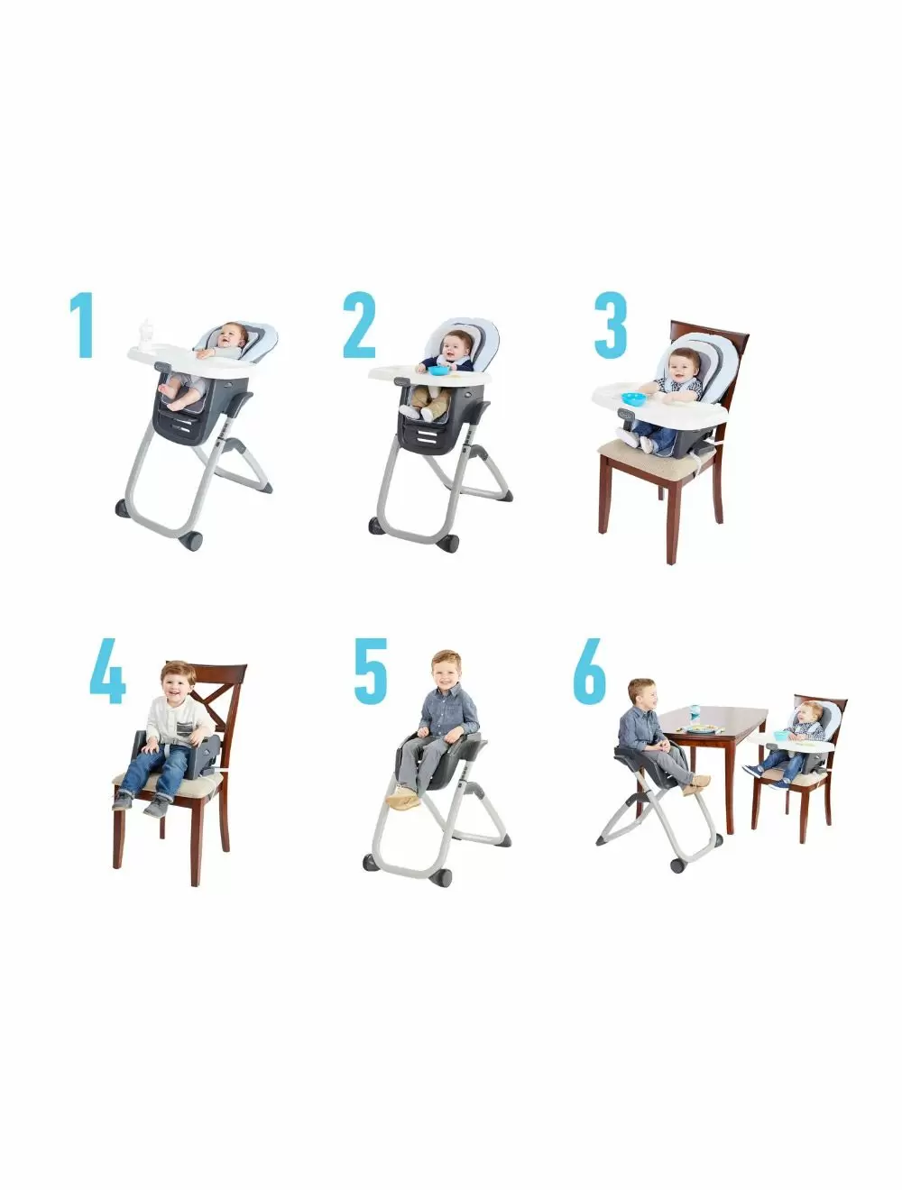 Scaun de masa Graco Duodiner DLX 6 in 1 Patchwork Grey [5]