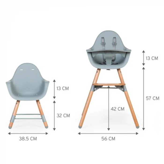 Scaun de masa reglabil in inaltime Childhome Evolu 2 Natural/Menta [4]
