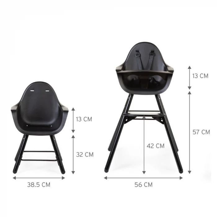 Scaun de masa reglabil in inaltime Childhome Evolu 2 Negru [3]