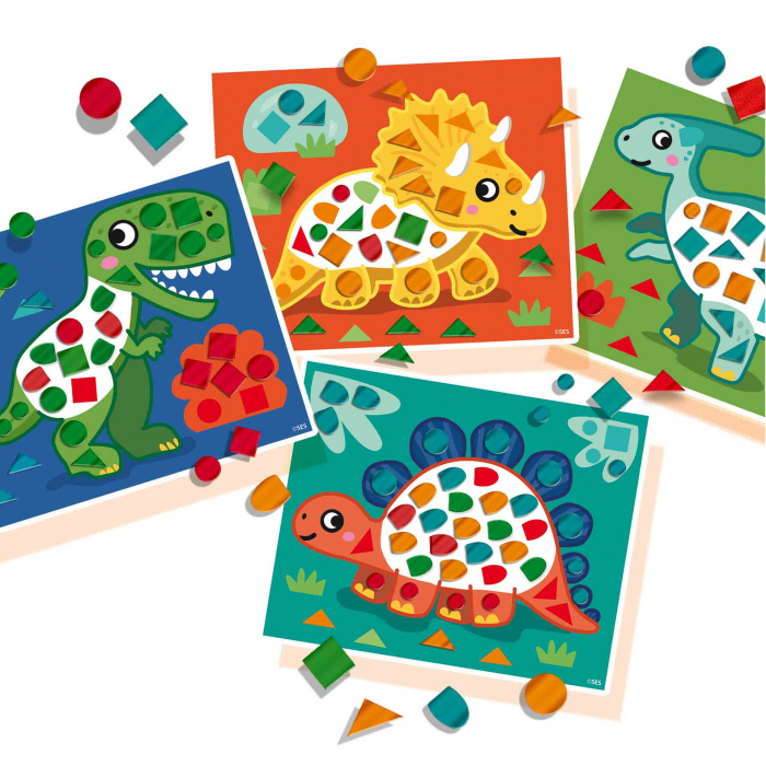 Set creativ copii - Invat sa creez tablouri cu mozaic, dinozauri [3]