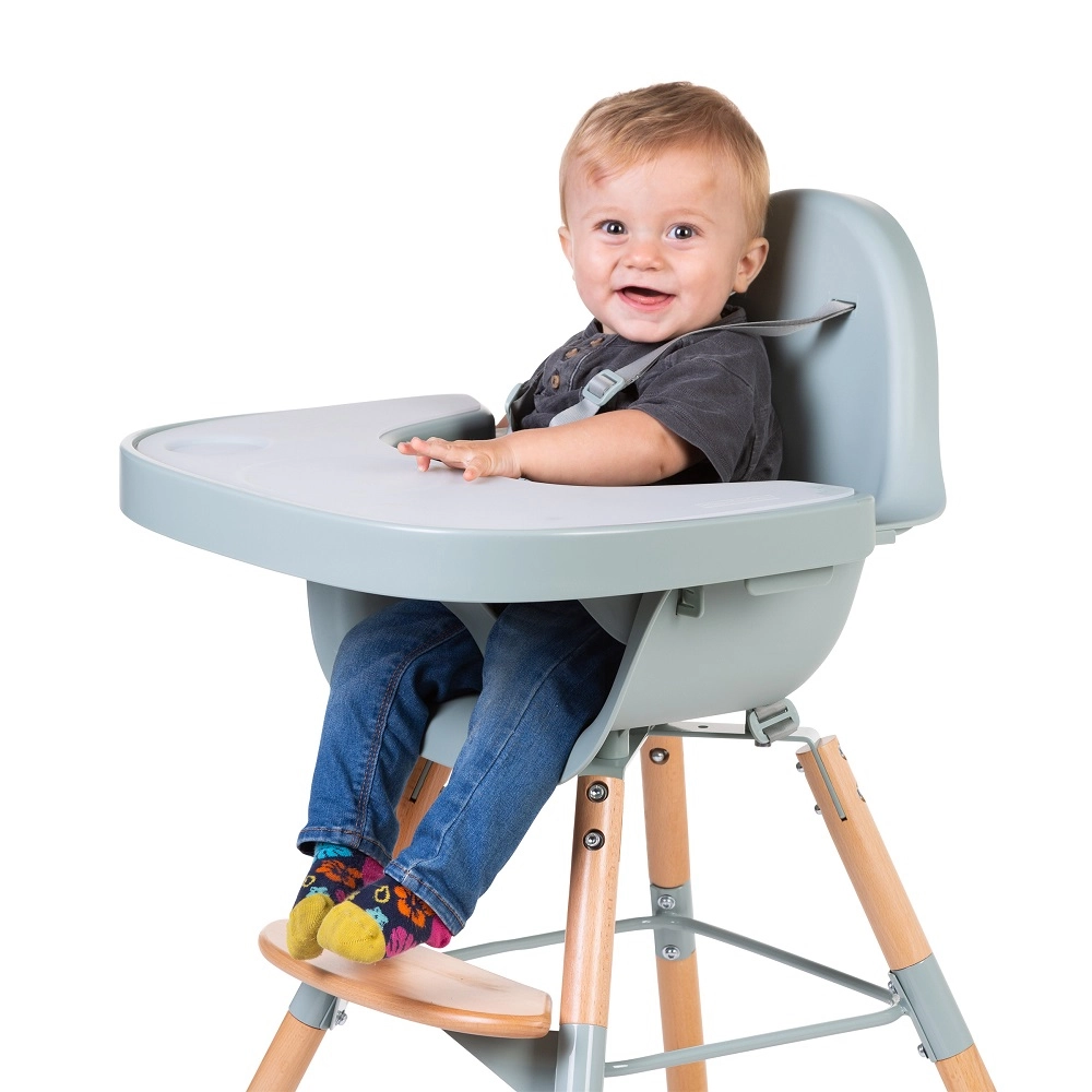 Tavita scaun de masa Childhome Evolu + Protectie din silicon, Menta [3]