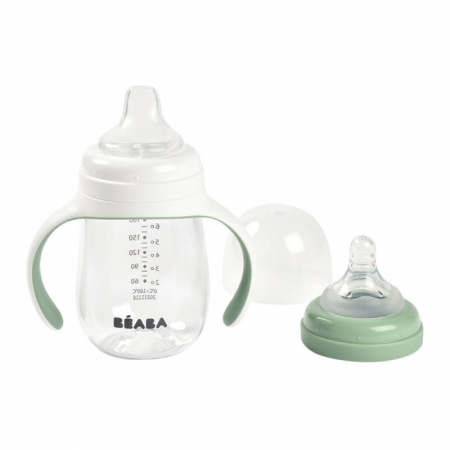 CANI SI TERMOSURI - Biberon de invatare 2 in 1 din Tritan Beaba 210 ml