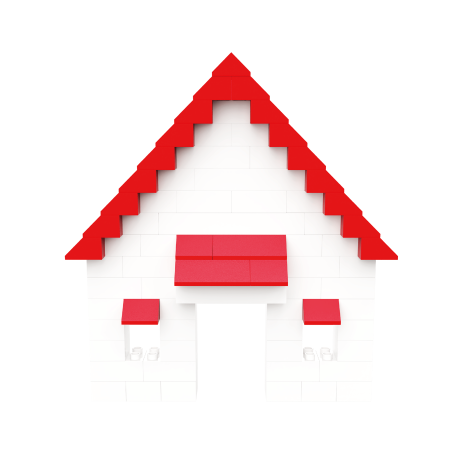 Puzzle - Blocuri de constructie acoperis Hubelino (68 piese)