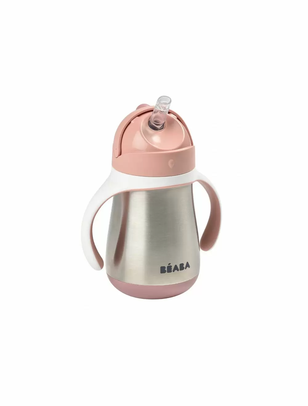Cana inox cu pai Beaba 250ml - Roz [1]