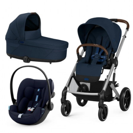 CARUCIOARE 3 IN 1 - Carucior Cybex Balios S Lux 3 in 1 Silver/Ocean Blue
