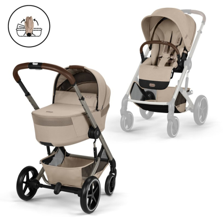 CARUCIOARE 2 IN 1 - Carucior Cybex Balios S Lux 2 in 1 cu Landou Pliabil Almond Beige2026