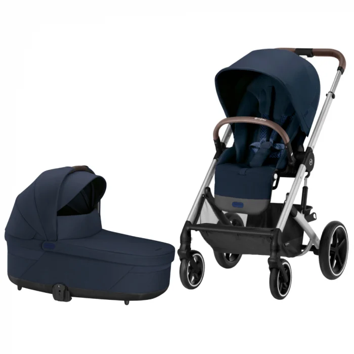 CARUCIOARE 2 IN 1 - Carucior Cybex Balios S Lux 2 in 1 Silver/Ocean Blue