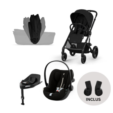 Carucioare Cybex - Carucior Cybex Balios S Lux 4 in 1 Fold Black/Moon Black