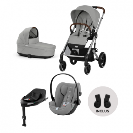 CARUCIOARE 3 IN 1 - Carucior Cybex Balios S Lux 4 in 1 Silver/Stone Grey