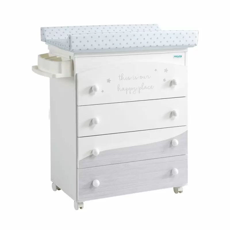 Comoda Micuna cu Masuta de infasat si Cadita Cosmic - Grey Stars - RESIGILAT [0]