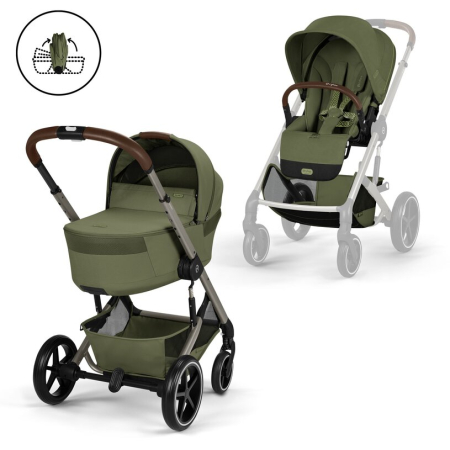 CARUCIOARE 2 IN 1 - Carucior Cybex Balios S Lux 2 in 1 cu Landou Pliabil Moss Green 2026